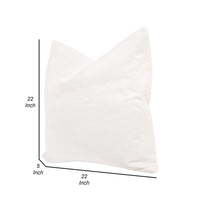 22 Inch Set of 2 Accent Throw Pillows, Down, Soft Performance Fabric, White By Casagear Home