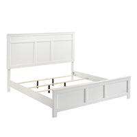 Aver Queen Size Bed, Transitional Carved Panel Design, White Wood Finish