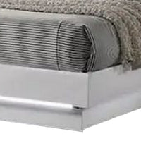 Peis King Size Bed, LED, Crystal Accents, Modern Design, Glossy White