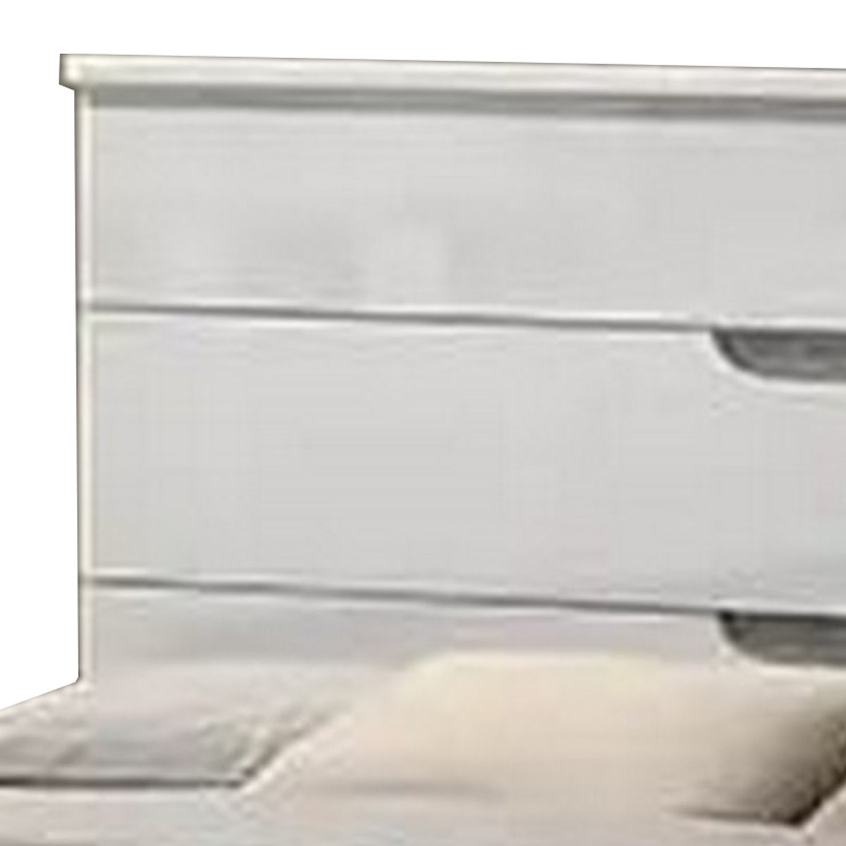 Peis Queen Size Bed, LED, Crystal Accents, Modern Design, Glossy White