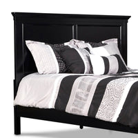 Umi Queen Size Bed, Classic Panel Design with Molded Details, Black Wood