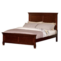 Umi Full Size Bed, Classic Panel Design with Molded Details, Brown Wood