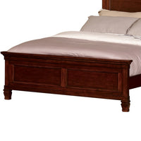 Umi Twin Size Bed, Classic Panel Design with Molded Details, Brown Wood