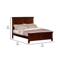 Umi Twin Size Bed, Classic Panel Design with Molded Details, Brown Wood