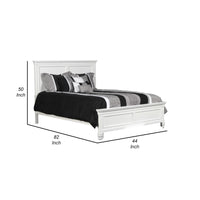 Umi Twin Size Bed, Classic Panel Design with Molded Details, White Wood