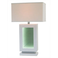 Ziva 28 Inch Table Lamp, LED Night Light, Rectangular Shade, White - BM308910