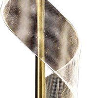 Melly 19 Inch Table Lamp, LED Swirl Ribbon Design, Acrylic, Antique Brass - BM308911