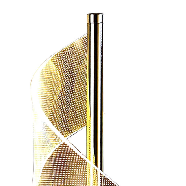 Melly 19 Inch Table Lamp, LED Swirl Ribbon Design, Acrylic, Bright Nickel - BM308912