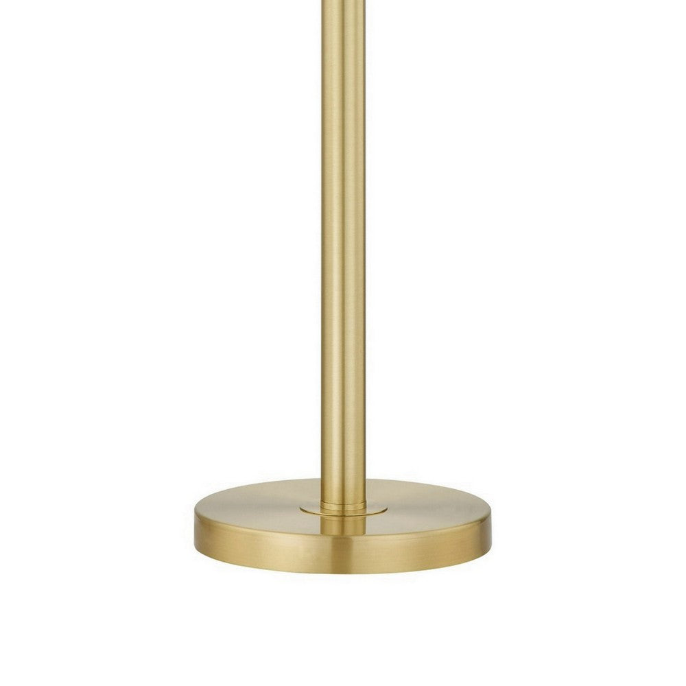 Dany 28 Inch Table Lamp with Crystal Drum Shade, Gold Brass Metal Base - BM308915