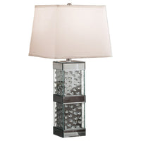 26 Inch Table Lamp, Empire Shade, Crystal Glass Stand, Clear Finish  - BM308927