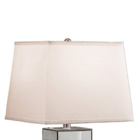 26 Inch Table Lamp, Empire Shade, Crystal Glass Stand, Clear Finish  - BM308927