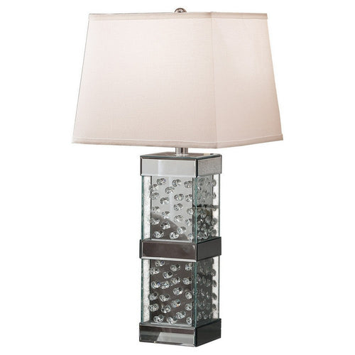 26 Inch Table Lamp, Empire Shade, Crystal Glass Stand, Clear Finish  - BM308927