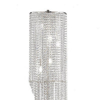 Mindy 62 Inch Floor Lamp, Crystal Raindrops Design, Metal, Clear Finish - BM308930