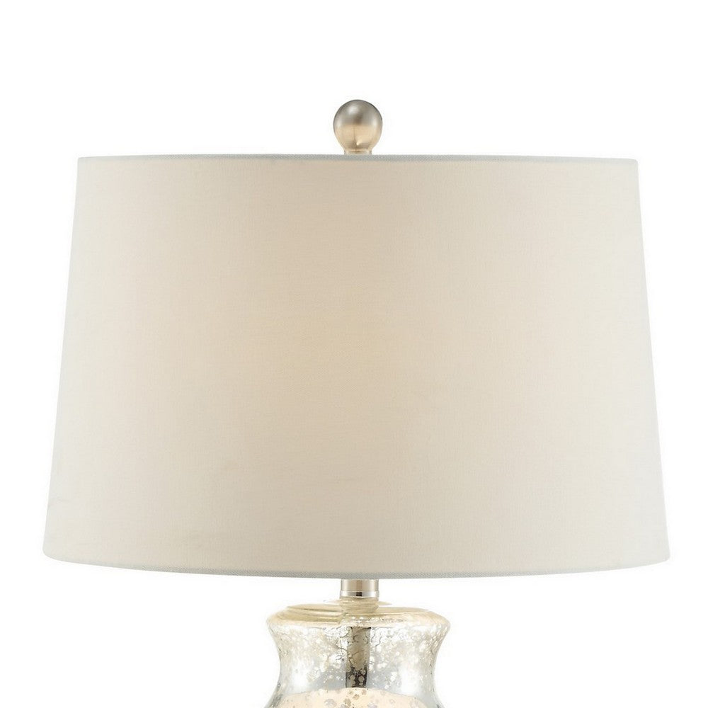 30 Inch Table Lamp with Diamond Textured Base, Set of 2, Glass, Clear - BM308948