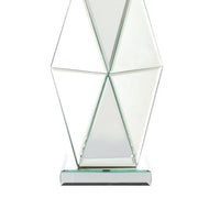 30 Inch Table Lamp, Geometric Mirrored Base, Set of 2, Glass, Clear - BM308949