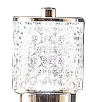 Siri 19 Inch Table Lamp with LED Glass Shade, Metal Base, Nickel Finish - BM308957