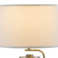 29 Inch Table Lamp with LED Night Light Stand, Glass, Antique Brass - BM308959