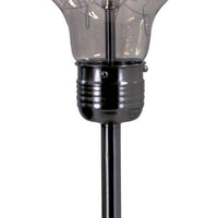 Febe 26 Inch Table Lamp, Large Bulb Shade, Glass, Metal, Black Nickel - BM308971