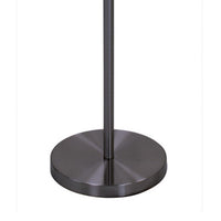 Febe 65 Inch Floor Lamp, Large Bulb Shade, Glass, Metal, Black Nickel - BM308972