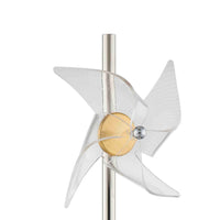 29 Inch Table Lamp, LED Pinwheel Shades, Metal, Acrylic, Sand Chrome 
 - BM308974