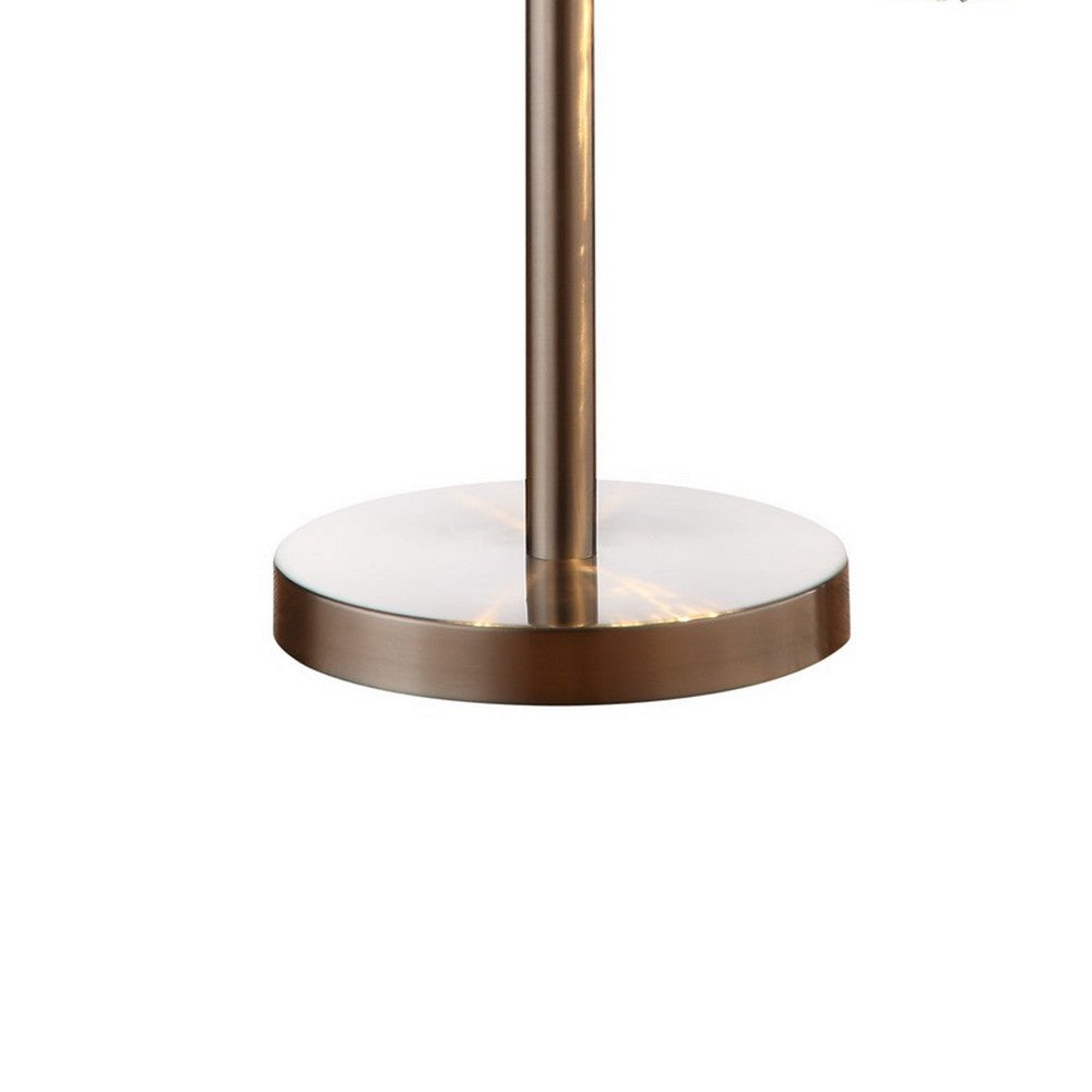 Fern 30 Inch Table Lamp with 3 Crystal Orb Shades, Metal, Sand Chrome - BM308975
