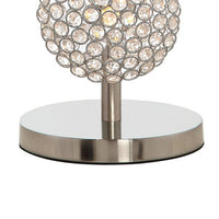 26 Inch Table Lamp with 3 Crystal Rounds Shades, Sand Chrome Finished Metal - BM308982