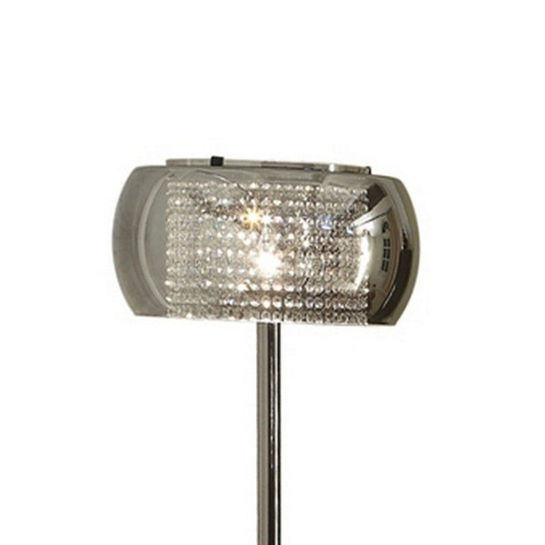 Hana 61 Inch Floor Lamp, Modern Crystal Glass Shade, Metal, Black Nickel - BM308987