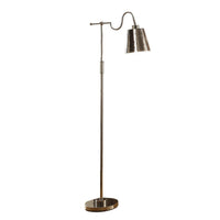 63 Inch Floor Lamp, Cone Metal Shade, Round Base, Silver Finish - BM308990