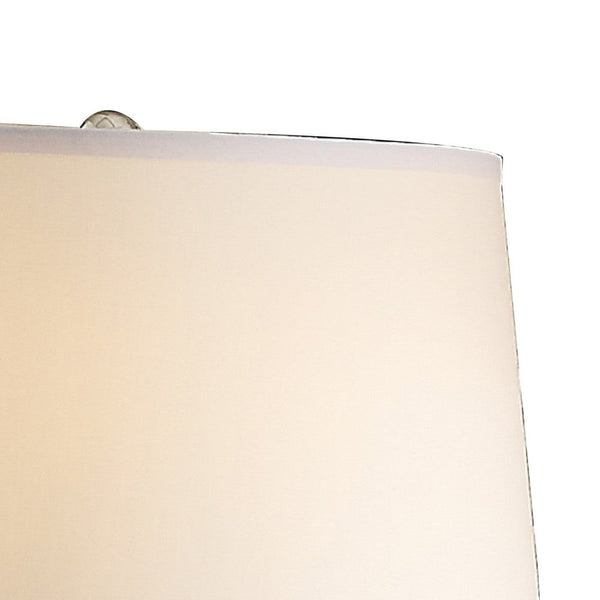 28 Inch Table Lamp Set of 2, Empire Fabric Shade, Modern Nickel Base - BM308993