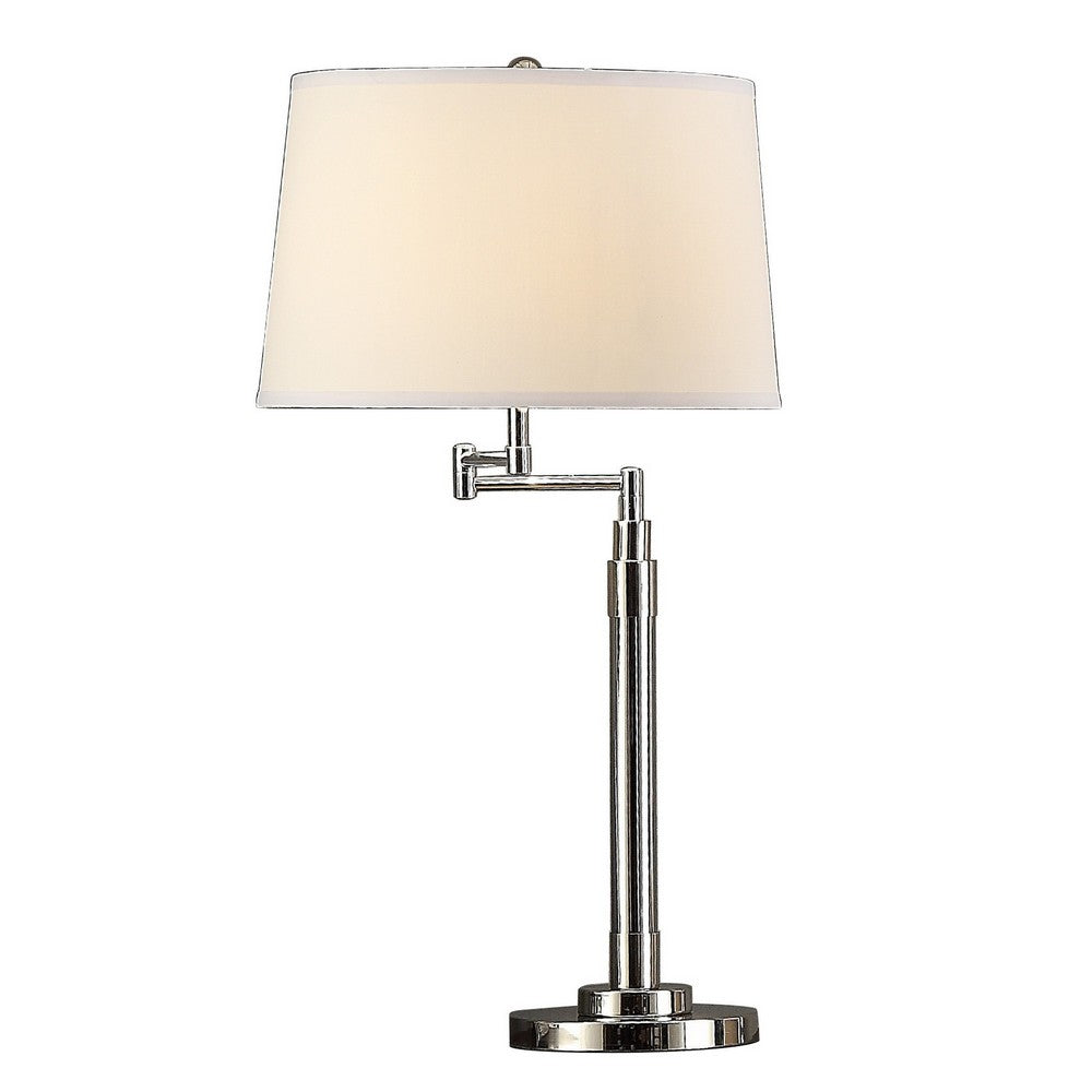 31 Inch Table Lamp Set of 2, Empire Fabric Shade, Modern Nickel Base - BM308994