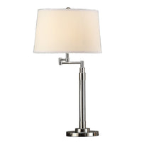 31 Inch Table Lamp Set of 2, Empire Fabric Shade, Modern Nickel Base - BM308994