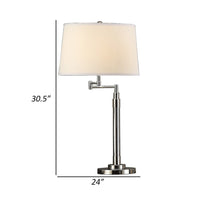 31 Inch Table Lamp Set of 2, Empire Fabric Shade, Modern Nickel Base - BM308994