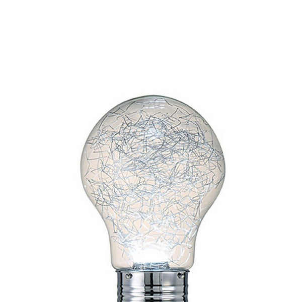 Zoom 66 Inch Floor Lamp, Globe Glass Shade in a Bulb Design, Silver - BM309003