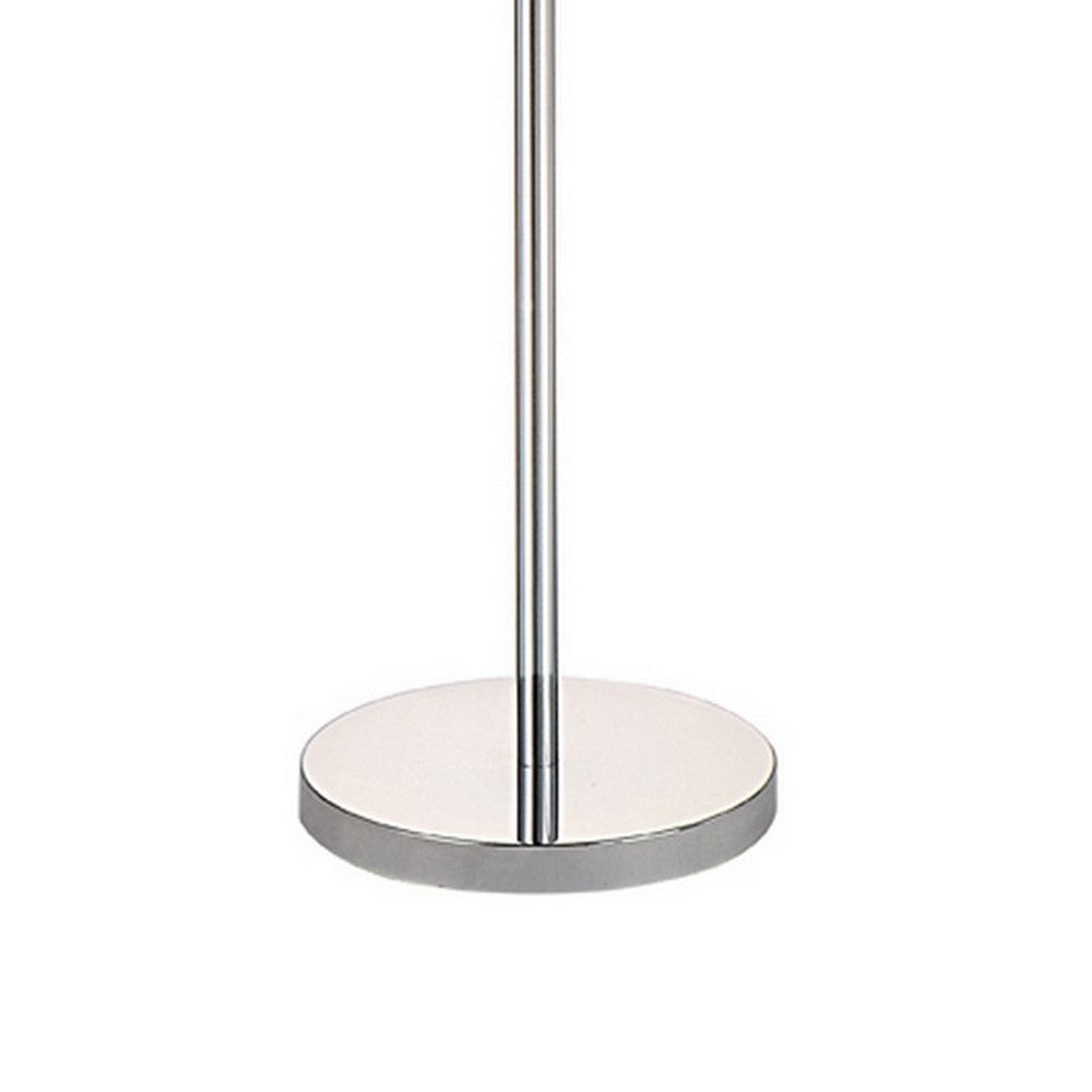 Zoom 66 Inch Floor Lamp, Globe Glass Shade in a Bulb Design, Silver - BM309003