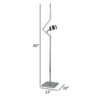 60 Inch Floor Lamp, Metal Drum Shade, Modern Style, Square Base, Nickel - BM309007