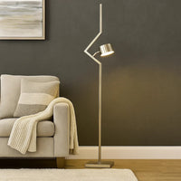60 Inch Floor Lamp, Metal Drum Shade, Modern Style, Square Base, Nickel - BM309007