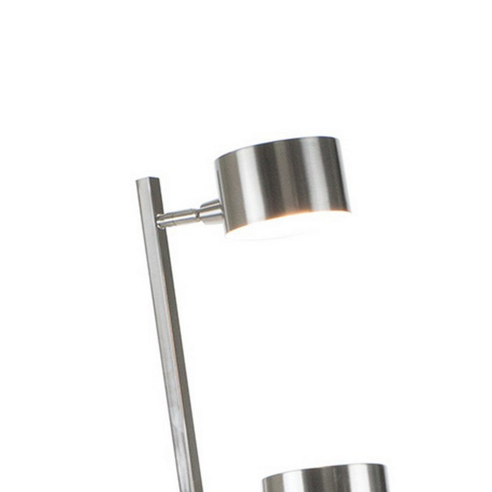 60 Inch Floor Lamp, 3 Drum Metal Shades, Modern Style, Silver Frame - BM309008