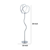 Salt 64 Inch Floor Lamp, Accent Twisted Design, LED Light, Chrome Metal - BM309028