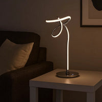 Sea 22 Inch Table Lamp, Accent Twisted LED Light, Modern Style, Chrome Base - BM309029