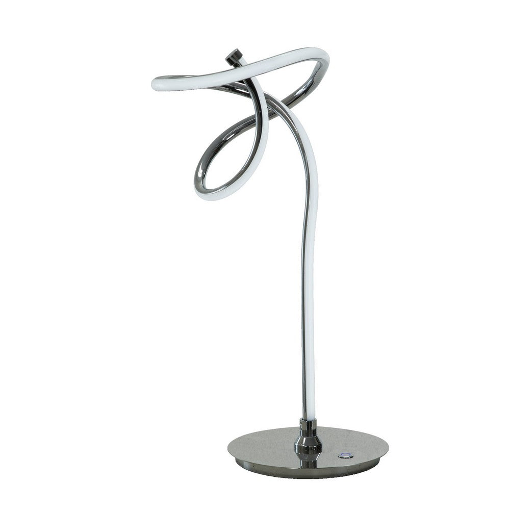 Sea 22 Inch Table Lamp, Accent Twisted LED Light, Modern Style, Chrome Base - BM309029