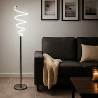 Sun 58 Inch Floor Lamp, Accent Twisted Modern Design, LED Chrome Base - BM309032