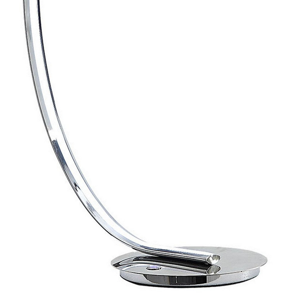 34 Inch Table Lamp, Modern Accent Swing Arm, LED Light, Round Chrome Base - BM309033