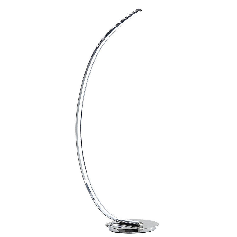 34 Inch Table Lamp, Modern Accent Swing Arm, LED Light, Round Chrome Base - BM309033