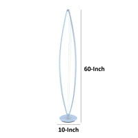 60 Inch Floor Lamp, Modern Accent Round Base, Sturdy Metal Body, White - BM309034