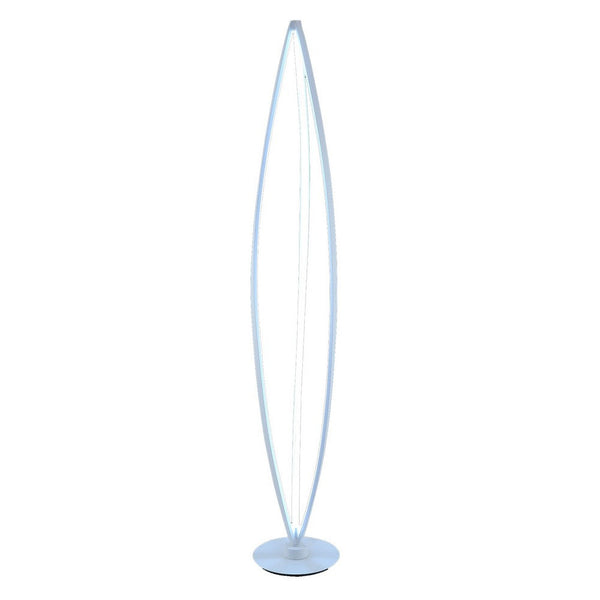 60 Inch Floor Lamp, Modern Accent Round Base, Sturdy Metal Body, White - BM309034