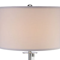 Jame 29 Inch Table Lamp, Drum Fabric Shade, Accent Round Chrome Base - BM309035