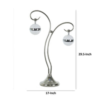 30 Inch Table Lamp, Accent LED Light, Globe Glass Shade, Round Base, Nickel - BM309039