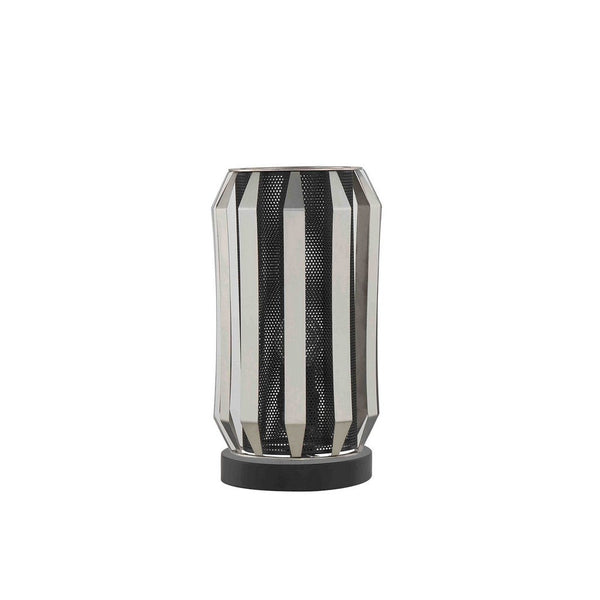 Pin 13 Inch Table Lamp, Accent Cylinder Metal Shade, Round Base, Black - BM309041