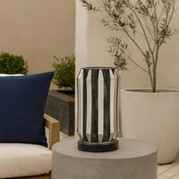 Pin 13 Inch Table Lamp, Accent Cylinder Metal Shade, Round Base, Black - BM309041