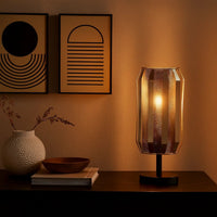 Pin 14 Inch Table Lamp, Accent Cylinder Metal Shade, Round Base, Black - BM309042